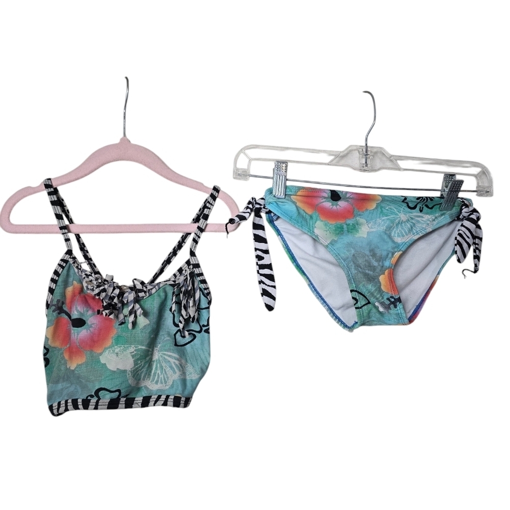 Limited Too Floral 2 Piece Girls Bikini Set Size 7/8
